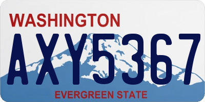 WA license plate AXY5367
