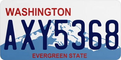 WA license plate AXY5368