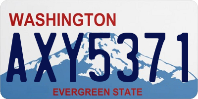 WA license plate AXY5371