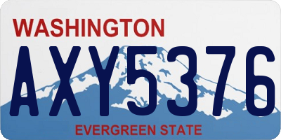 WA license plate AXY5376