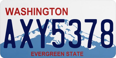 WA license plate AXY5378