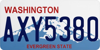 WA license plate AXY5380