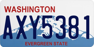 WA license plate AXY5381