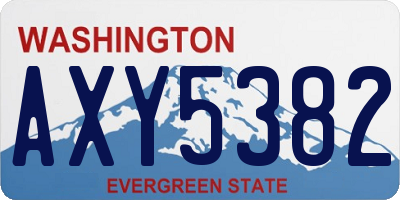 WA license plate AXY5382