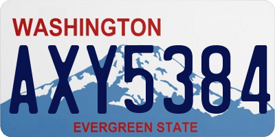 WA license plate AXY5384