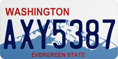 WA license plate AXY5387