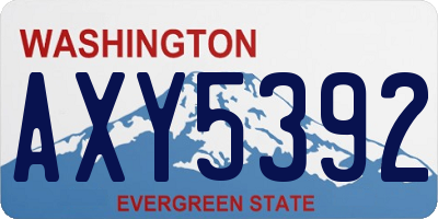 WA license plate AXY5392