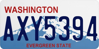 WA license plate AXY5394