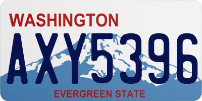 WA license plate AXY5396