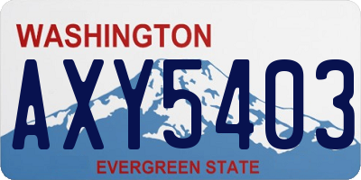 WA license plate AXY5403