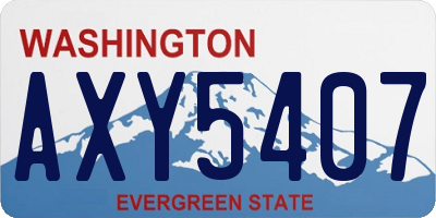 WA license plate AXY5407