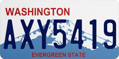 WA license plate AXY5419