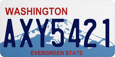 WA license plate AXY5421