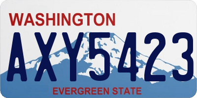 WA license plate AXY5423
