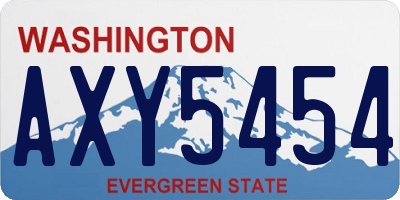 WA license plate AXY5454
