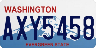 WA license plate AXY5458