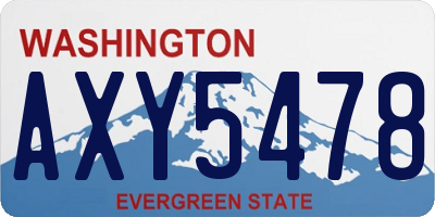 WA license plate AXY5478
