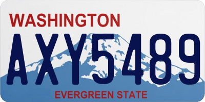 WA license plate AXY5489