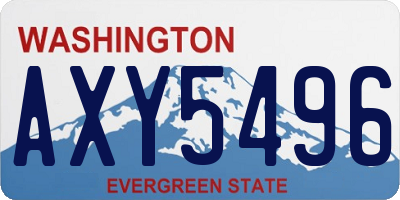 WA license plate AXY5496