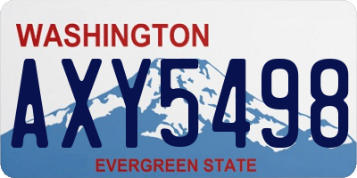 WA license plate AXY5498