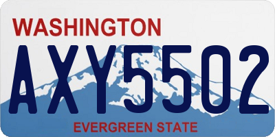 WA license plate AXY5502