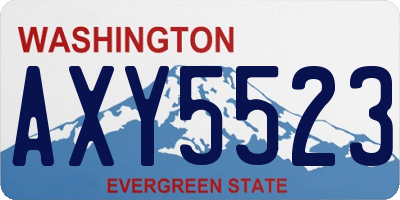 WA license plate AXY5523