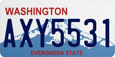 WA license plate AXY5531