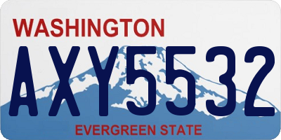 WA license plate AXY5532