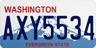 WA license plate AXY5534