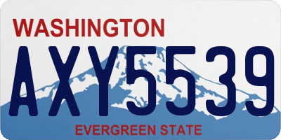 WA license plate AXY5539