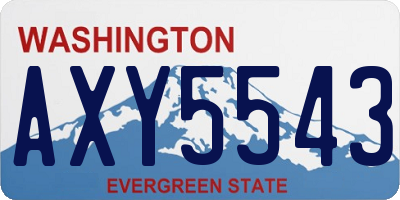 WA license plate AXY5543