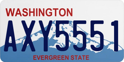 WA license plate AXY5551