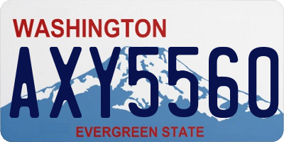 WA license plate AXY5560