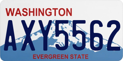 WA license plate AXY5562