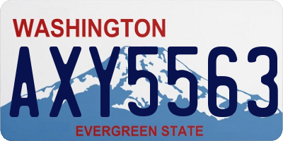 WA license plate AXY5563
