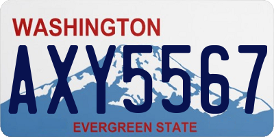 WA license plate AXY5567