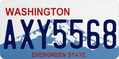 WA license plate AXY5568