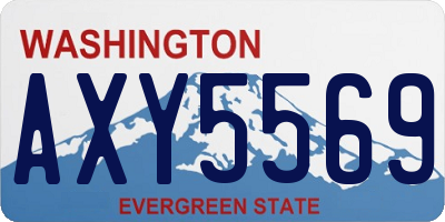 WA license plate AXY5569