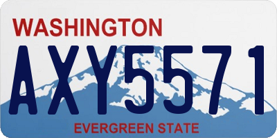 WA license plate AXY5571