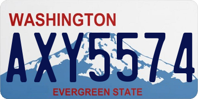 WA license plate AXY5574