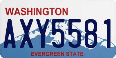 WA license plate AXY5581