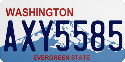WA license plate AXY5585
