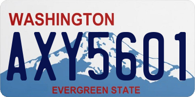 WA license plate AXY5601
