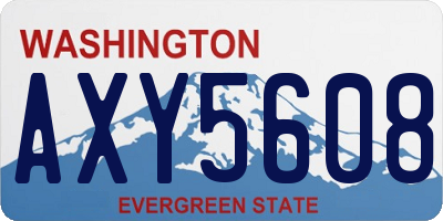WA license plate AXY5608