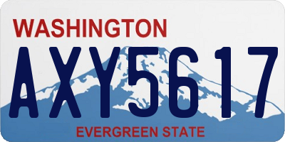 WA license plate AXY5617