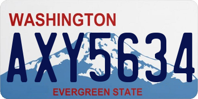 WA license plate AXY5634