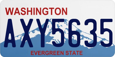 WA license plate AXY5635