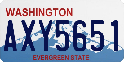 WA license plate AXY5651