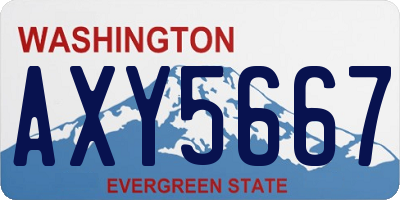 WA license plate AXY5667