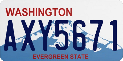 WA license plate AXY5671
